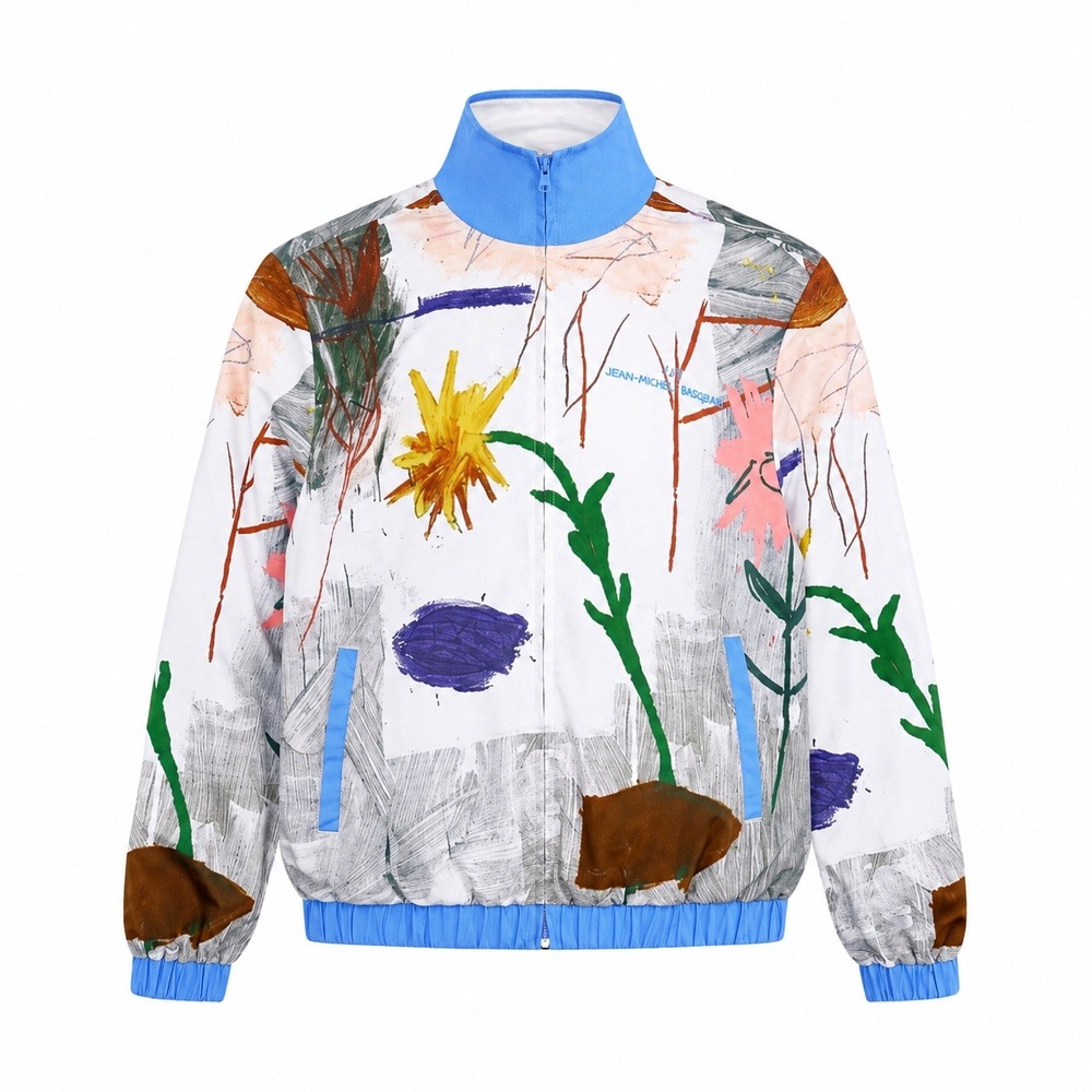 Diamond Supply Jacket Mens Medium Jean-Michel Basquiat Artwork A$$ Killer AOP